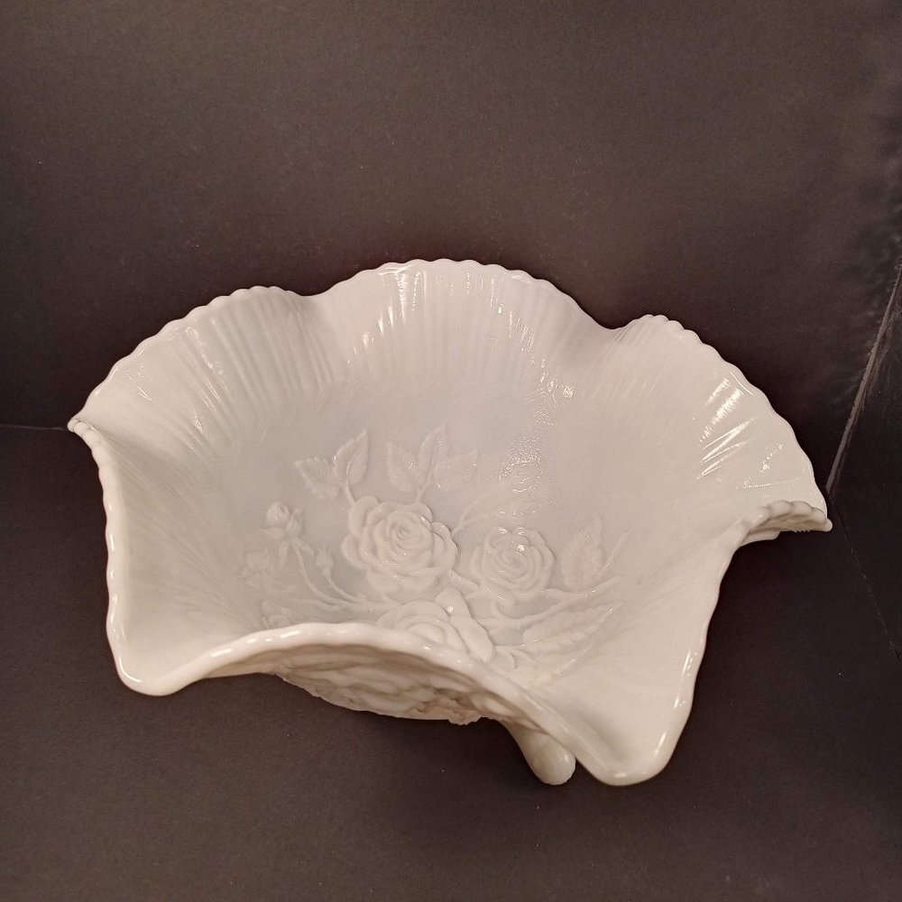 Milk Glass Footed Bowl